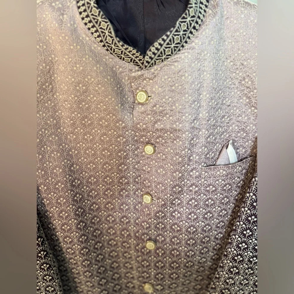 Purple Ombré Sherwani - Picture 3 of 4